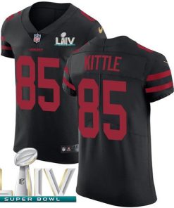 Nike 49ers #85 George Kittle Black Super Bowl LIV 2020 Alternate Stitched NFL Vapor Untouchable Elite Jersey