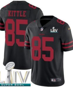 Nike 49ers #85 George Kittle Black Super Bowl LIV 2020 Alternate Stitched NFL Vapor Untouchable Limited Jersey