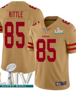 Nike 49ers #85 George Kittle Gold Super Bowl LIV 2020 Stitched NFL Limited Inverted Legend Jersey