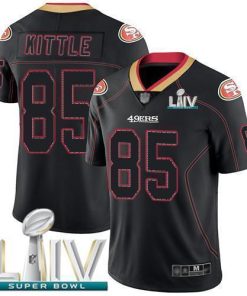 Nike 49ers #85 George Kittle Lights Out Black Super Bowl LIV 2020 Stitched NFL Limited Rush Jersey