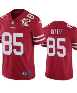 Nike 49ers #85 George Kittle Red 75th Anniversary Stitched NFL Vapor Untouchable Limited Jersey