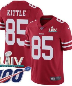 Nike 49ers #85 George Kittle Red Super Bowl LIV 2020 Team Color Stitched NFL 100th Season Vapor Limited Jersey