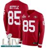 Nike 49ers #85 George Kittle Red Super Bowl LIV 2020 Team Color Stitched NFL Limited Therma Long Sleeve Jersey