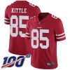 Nike 49ers #85 George Kittle Red Team Color Stitched NFL 100th Season Vapor Limited Jersey