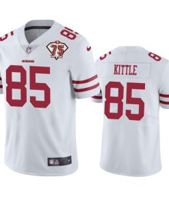 Nike 49ers #85 George Kittle White 75th Anniversary Stitched NFL Vapor Untouchable Limited Jersey