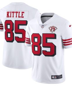 Nike 49ers #85 George Kittle White Rush 75th Anniversary Stitched NFL Vapor Untouchable Limited Jersey