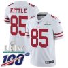 Nike 49ers #85 George Kittle White Super Bowl LIV 2020 Stitched NFL 100th Season Vapor Limited Jersey