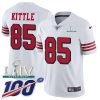 Nike 49ers #85 George Kittle White Super Bowl LIV 2020 Rush Stitched NFL Limited 100th Season Jersey