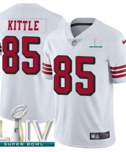 Nike 49ers #85 George Kittle White Super Bowl LIV 2020 Rush Stitched NFL Vapor Untouchable Limited Jersey