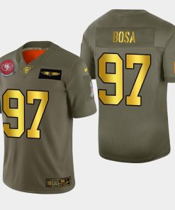 Nike 49ers #97 Nick Bosa Olive Gold 2019 Salute To Service NFL 100 Limited Jersey