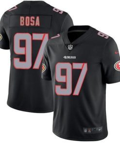 Nike 49ers #97 Nick Bosa Black Stitched NFL Limited Rush Impact Jersey