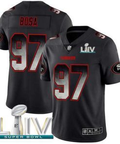 Nike 49ers #97 Nick Bosa Black Super Bowl LIV 2020 Stitched NFL Vapor Untouchable Limited Smoke Fashion Jersey