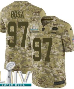 Nike 49ers #97 Nick Bosa Camo Super Bowl LIV 2020 Stitched NFL Limited 2018 Salute To Service Jersey