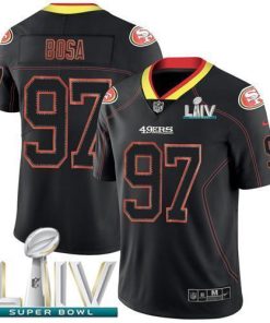 Nike 49ers #97 Nick Bosa Lights Out Black Super Bowl LIV 2020 Stitched NFL Limited Rush Jersey