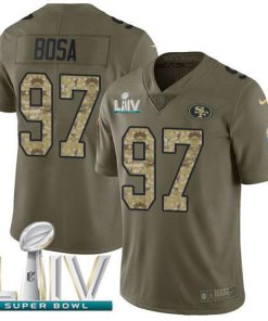 Nike 49ers #97 Nick Bosa Olive/Camo Super Bowl LIV 2020 Stitched NFL Limited 2017 Salute To Service Jersey