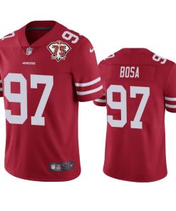 Nike 49ers #97 Nick Bosa Red 75th Anniversary Stitched NFL Vapor Untouchable Limited Jersey