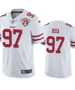 Nike 49ers #97 Nick Bosa White 75th Anniversary Stitched NFL Vapor Untouchable Limited Jersey