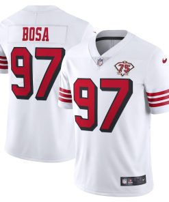Nike 49ers #97 Nick Bosa White Rush 75th Anniversary Stitched NFL Vapor Untouchable Limited Jersey