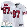 Nike 49ers #97 Nick Bosa White Super Bowl LIV 2020 Rush Stitched NFL Vapor Untouchable Limited Jersey
