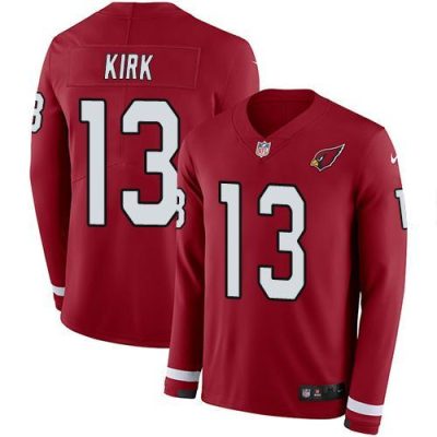 Nike Arizona Cardinals #13 Christian Kirk Red Team Color Stitched NFL Limited Therma Long Sleeve Jersey
