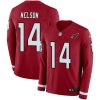 Nike Arizona Cardinals #14 J.J. Nelson Red Team Color Stitched NFL Limited Therma Long Sleeve Jersey