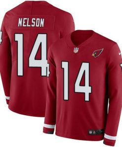 Nike Arizona Cardinals #14 J.J. Nelson Red Team Color Stitched NFL Limited Therma Long Sleeve Jersey