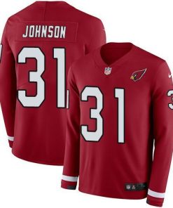 Nike Arizona Cardinals #31 David Johnson Red Team Color Stitched NFL Limited Therma Long Sleeve Jersey