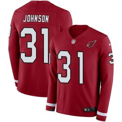 Nike Arizona Cardinals #31 David Johnson Red Team Color Stitched NFL Limited Therma Long Sleeve Jersey