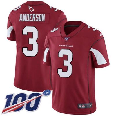 Nike Arizona Cardinals #3 Drew Anderson Red Team Color Stitched NFL 100th Season Vapor Limited Jersey