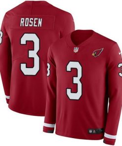 Nike Arizona Cardinals #3 Josh Rosen Red Team Color Stitched NFL Limited Therma Long Sleeve Jersey