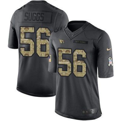 Nike Arizona Cardinals #56 Terrell Suggs Black Stitched NFL Limited 2016 Salute to Service Jersey