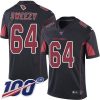 Nike Arizona Cardinals #64 J.R. Sweezy Black Stitched NFL Limited Rush 100th Season Jersey