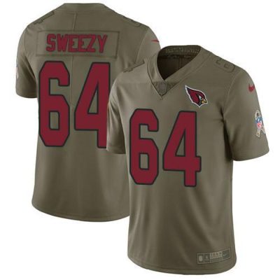 Nike Arizona Cardinals #64 J.R. Sweezy Olive Stitched NFL Limited 2017 Salute to Service Jersey