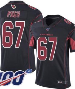 Nike Arizona Cardinals #67 Justin Pugh Black Stitched NFL Limited Rush 100th Season Jersey