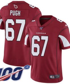Nike Arizona Cardinals #67 Justin Pugh Red Team Color Stitched NFL 100th Season Vapor Limited Jersey