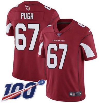 Nike Arizona Cardinals #67 Justin Pugh Red Team Color Stitched NFL 100th Season Vapor Limited Jersey