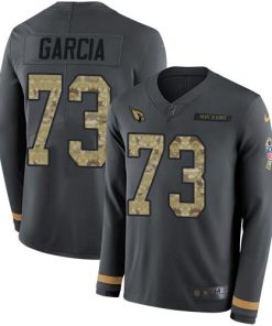 Nike Arizona Cardinals #73 Max Garcia Anthracite Salute to Service Stitched NFL Limited Therma Long Sleeve Jersey