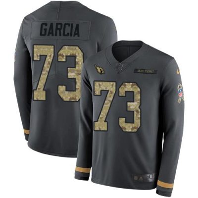 Nike Arizona Cardinals #73 Max Garcia Anthracite Salute to Service Stitched NFL Limited Therma Long Sleeve Jersey