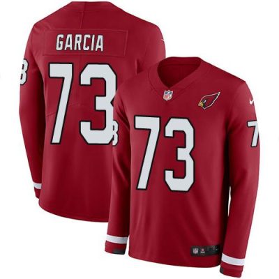 Nike Arizona Cardinals #73 Max Garcia Red Team Color Stitched NFL Limited Therma Long Sleeve Jersey