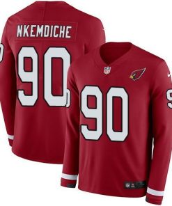 Nike Arizona Cardinals #90 Robert Nkemdiche Red Team Color Stitched NFL Limited Therma Long Sleeve Jersey