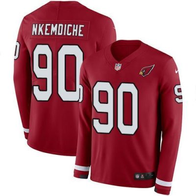 Nike Arizona Cardinals #90 Robert Nkemdiche Red Team Color Stitched NFL Limited Therma Long Sleeve Jersey