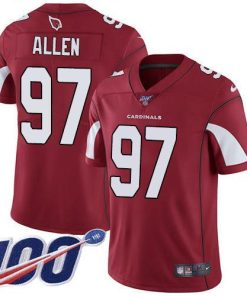 Nike Arizona Cardinals #97 Zach Allen Red Team Color Stitched NFL 100th Season Vapor Limited Jersey