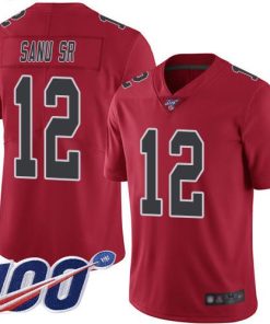 Nike Atlanta Falcons #12 Mohamed Sanu Sr Red Stitched NFL Limited Rush 100th Season Jersey
