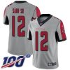 Nike Atlanta Falcons #12 Mohamed Sanu Sr Silver Stitched NFL Limited Inverted Legend 100th Season Jersey