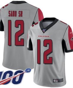 Nike Atlanta Falcons #12 Mohamed Sanu Sr Silver Stitched NFL Limited Inverted Legend 100th Season Jersey