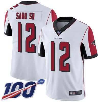 Nike Atlanta Falcons #12 Mohamed Sanu Sr White Stitched NFL 100th Season Vapor Limited Jersey