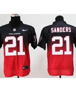 Nike Atlanta Falcons #21 Deion Sanders Black/Red Stitched NFL Elite Fadeaway Fashion Jersey
