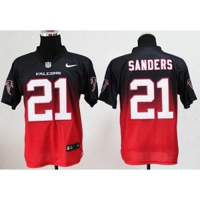 Nike Atlanta Falcons #21 Deion Sanders Black/Red Stitched NFL Elite Fadeaway Fashion Jersey