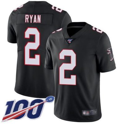 Nike Atlanta Falcons #2 Matt Ryan Black Alternate Stitched NFL 100th Season Vapor Limited Jersey