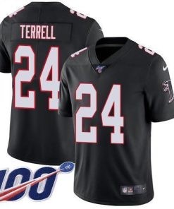 Nike Atlanta Falcons #24 A.J. Terrell Black Alternate Stitched NFL 100th Season Vapor Untouchable Limited Jersey